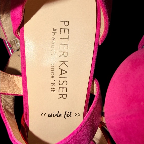 Peter Kaiser lipstick Berry suede Schwarz lines heels size 8 - Picture 4 of 14